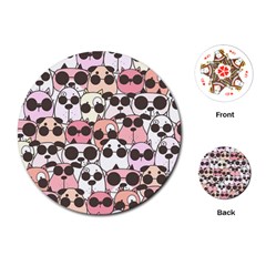 Cute-dog-seamless-pattern-background Playing Cards Single Design (Round)