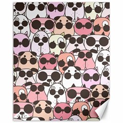 Cute-dog-seamless-pattern-background Canvas 11  x 14 