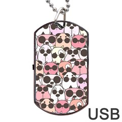 Cute-dog-seamless-pattern-background Dog Tag USB Flash (Two Sides)