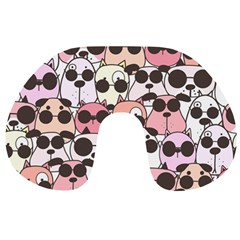 Cute-dog-seamless-pattern-background Travel Neck Pillow