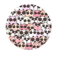 Cute-dog-seamless-pattern-background Mini Round Pill Box