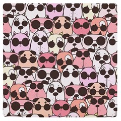 Cute-dog-seamless-pattern-background UV Print Square Tile Coaster 