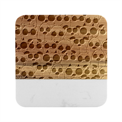 Cute-dog-seamless-pattern-background Marble Wood Coaster (Square)