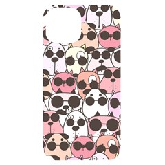 Cute-dog-seamless-pattern-background iPhone 14 Black UV Print Case