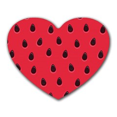 Seamless-watermelon-surface-texture Heart Mousepad by Simbadda