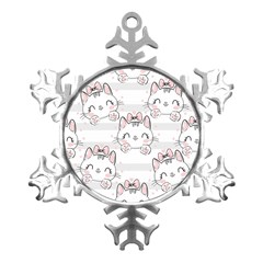 Cat-with-bow-pattern Metal Small Snowflake Ornament