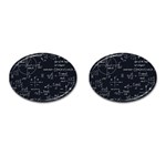 Mathematical-seamless-pattern-with-geometric-shapes-formulas Cufflinks (Oval) Front(Pair)