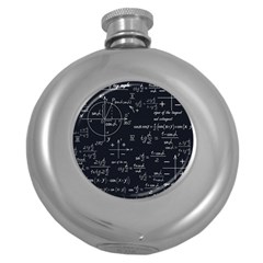 Mathematical-seamless-pattern-with-geometric-shapes-formulas Round Hip Flask (5 Oz)