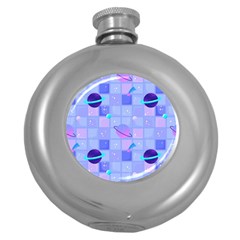 Seamless-pattern-pastel-galaxy-future Round Hip Flask (5 Oz) by Simbadda