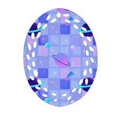 Seamless-pattern-pastel-galaxy-future Ornament (oval Filigree) by Simbadda