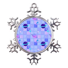 Seamless-pattern-pastel-galaxy-future Metal Large Snowflake Ornament