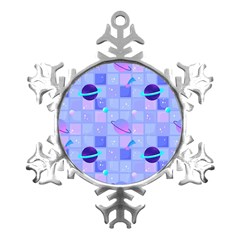 Seamless-pattern-pastel-galaxy-future Metal Small Snowflake Ornament