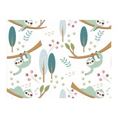 Pattern-sloth-woodland Two Sides Premium Plush Fleece Blanket (mini) by Simbadda