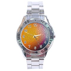 Rain Drop Abstract Design Stainless Steel Analogue Watch