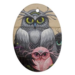 Graffiti Owl Design Ornament (Oval)