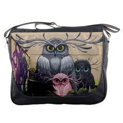 Graffiti Owl Design Messenger Bag