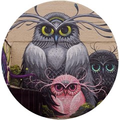 Graffiti Owl Design UV Print Round Tile Coaster