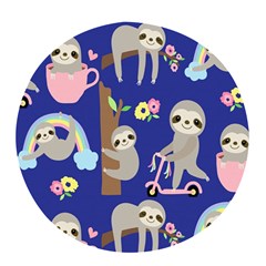 Hand-drawn-cute-sloth-pattern-background Pop Socket by Simbadda