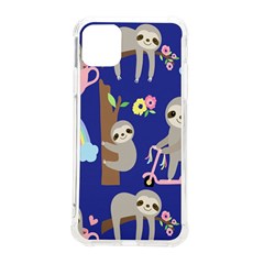 Hand-drawn-cute-sloth-pattern-background Iphone 11 Pro Max 6 5 Inch Tpu Uv Print Case by Simbadda
