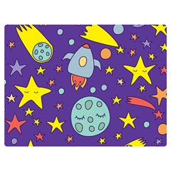 Card-with-lovely-planets Premium Plush Fleece Blanket (extra Small) by Simbadda