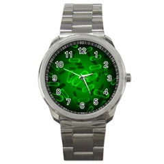 Green-rod-shaped-bacteria Sport Metal Watch by Simbadda