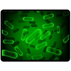 Green-rod-shaped-bacteria Fleece Blanket (large)