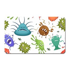 Dangerous-streptococcus-lactobacillus-staphylococcus-others-microbes-cartoon-style-vector-seamless-p Magnet (rectangular)