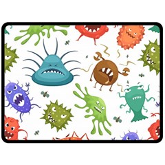 Dangerous-streptococcus-lactobacillus-staphylococcus-others-microbes-cartoon-style-vector-seamless-p Fleece Blanket (large)