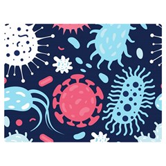 Seamless-pattern-microbes-virus-vector-illustration Premium Plush Fleece Blanket (extra Small) by Simbadda