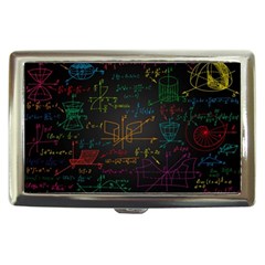 Mathematical-colorful-formulas-drawn-by-hand-black-chalkboard Cigarette Money Case by Simbadda