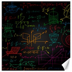 Mathematical-colorful-formulas-drawn-by-hand-black-chalkboard Canvas 20  X 20  by Simbadda