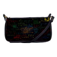 Mathematical-colorful-formulas-drawn-by-hand-black-chalkboard Shoulder Clutch Bag