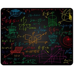 Mathematical-colorful-formulas-drawn-by-hand-black-chalkboard Fleece Blanket (medium) by Simbadda