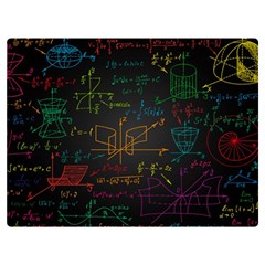 Mathematical-colorful-formulas-drawn-by-hand-black-chalkboard Two Sides Premium Plush Fleece Blanket (extra Small) by Simbadda