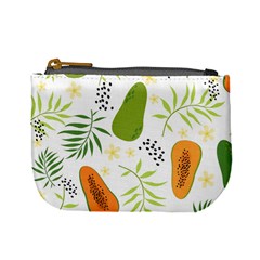 Seamless-tropical-pattern-with-papaya Mini Coin Purse by Simbadda