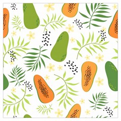 Seamless-tropical-pattern-with-papaya Lightweight Scarf  by Simbadda