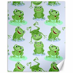 Cute-green-frogs-seamless-pattern Canvas 16  X 20  by Simbadda