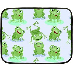 Cute-green-frogs-seamless-pattern Two Sides Fleece Blanket (mini)