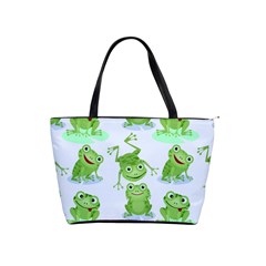 Cute-green-frogs-seamless-pattern Classic Shoulder Handbag