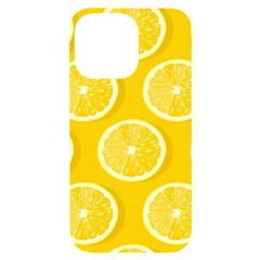 Lemon-fruits-slice-seamless-pattern Iphone 14 Pro Max Black Uv Print Case by Simbadda