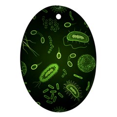 Bacteria-virus-seamless-pattern-inversion Oval Ornament (two Sides)