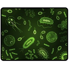 Bacteria-virus-seamless-pattern-inversion Fleece Blanket (medium) by Simbadda