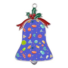 Virus-seamless-pattern Metal Holly Leaf Bell Ornament