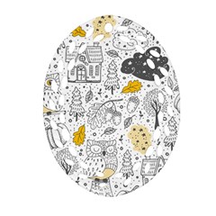 Doodle-seamless-pattern-with-autumn-elements Ornament (oval Filigree)