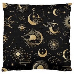 Asian-seamless-pattern-with-clouds-moon-sun-stars-vector-collection-oriental-chinese-japanese-korean Large Premium Plush Fleece Cushion Case (one Side) by Simbadda