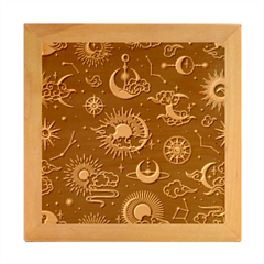 Asian-seamless-pattern-with-clouds-moon-sun-stars-vector-collection-oriental-chinese-japanese-korean Wood Photo Frame Cube by Simbadda