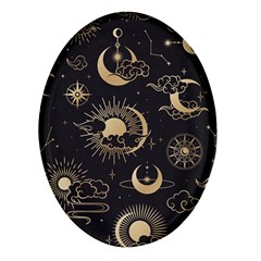 Asian-seamless-pattern-with-clouds-moon-sun-stars-vector-collection-oriental-chinese-japanese-korean Oval Glass Fridge Magnet (4 Pack) by Simbadda