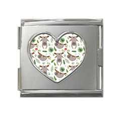 Seamless-pattern-with-cute-sloths Mega Link Heart Italian Charm (18mm)