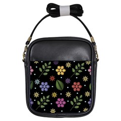 Embroidery-seamless-pattern-with-flowers Girls Sling Bag by Simbadda