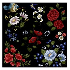 Floral-folk-fashion-ornamental-embroidery-pattern Square Satin Scarf (36  X 36 )